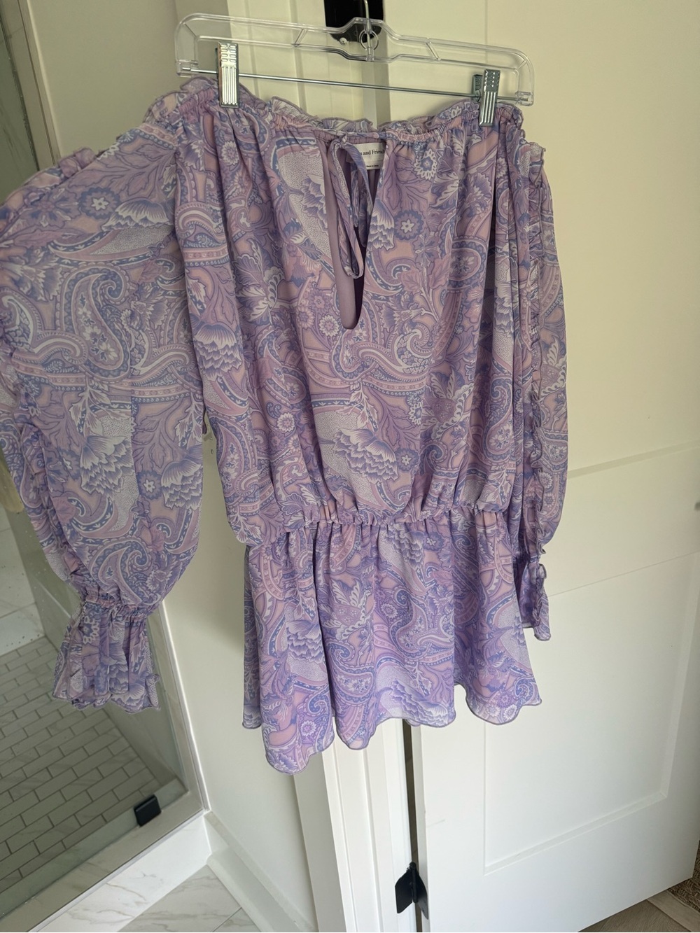 Lovers + Friends Lavender Paisley Strapless Dress